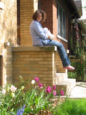 Ann, Lucy, and the garden