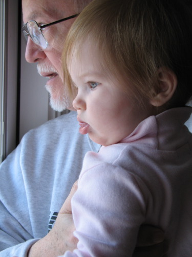 Watching the birds with Grandpa