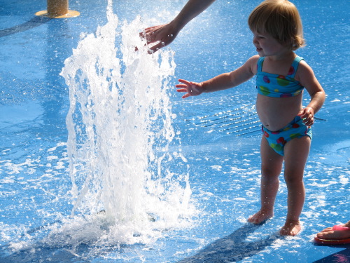 At the sprinkler park