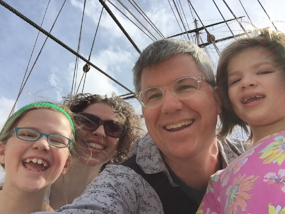 Our family on the Cutty Sark.