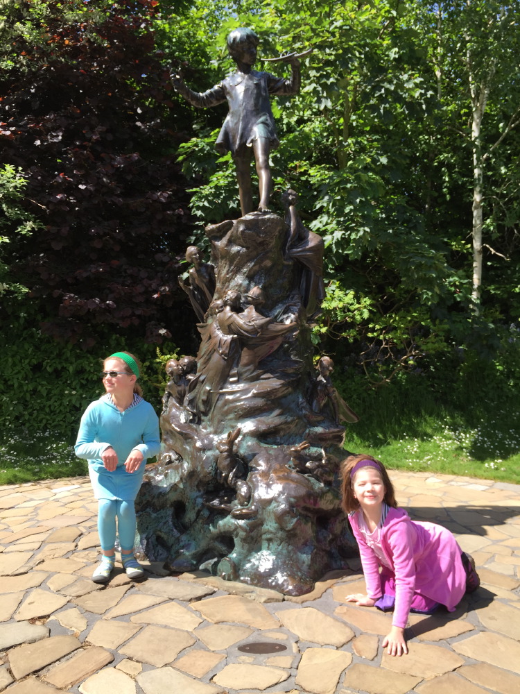 At Peter Pan's statue.