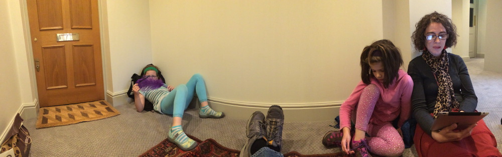 Waiting in the hallway: a panorama