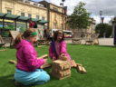 A giant jenga set in Bath.